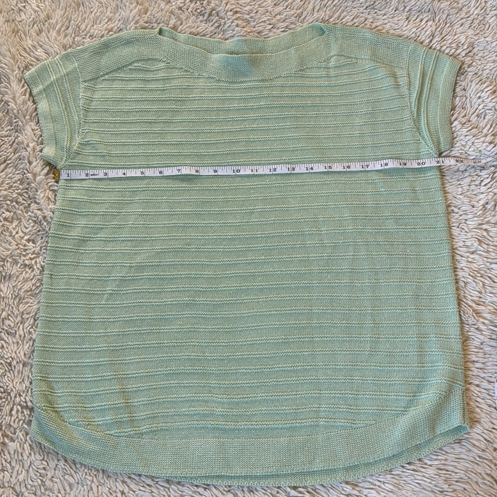 Talbots LINEN BATEAU NECK PULLOVER - TEXTURED STRIPE size M - Picture 2 of 16